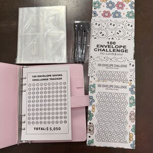 100 Envelope Money Saving Challenge Binder Save $5050 Budget Book Pink